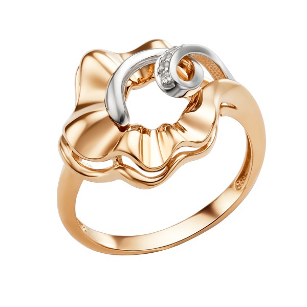 Кольцо, золото, фианит, 009321-1102